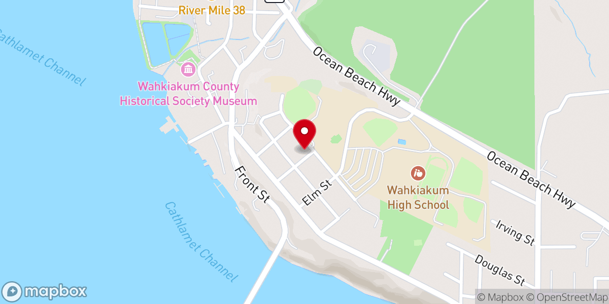 Map showing location of Cathlamet Congregational Church