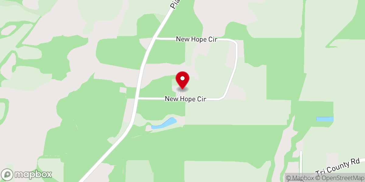 Map showing location of New Home Baptist Church