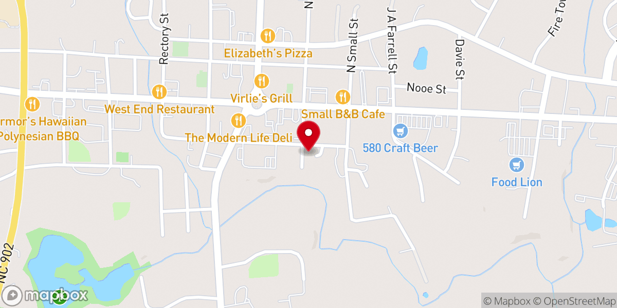 Map showing location of Mt. Sinai AME Church