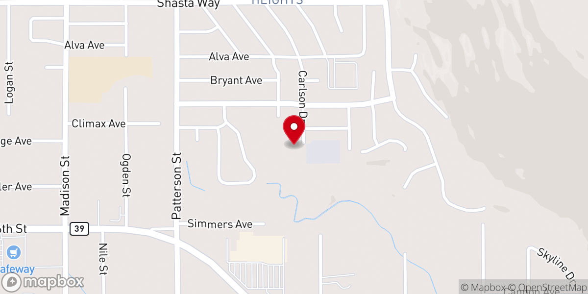 Map showing location of Klamath Falls Church of the Nazarene