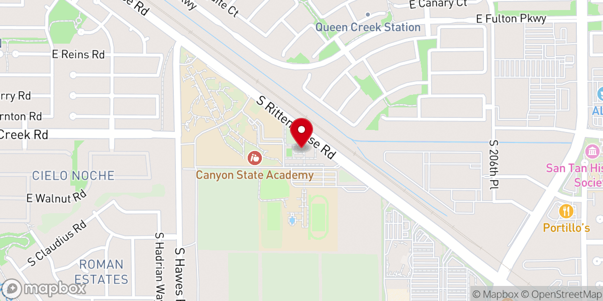 Map showing location of Church at Queen Creek