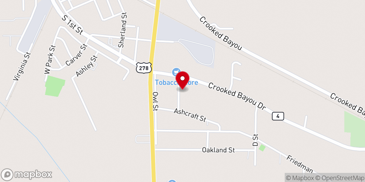 Map showing location of Bowie Church