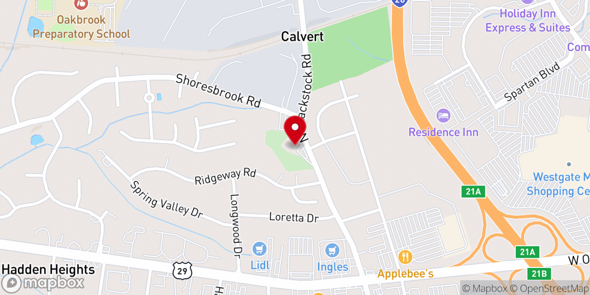 Map showing location of Hub City Church