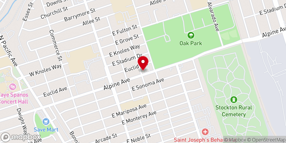 Map showing location of Stockton Chinese Christian Church