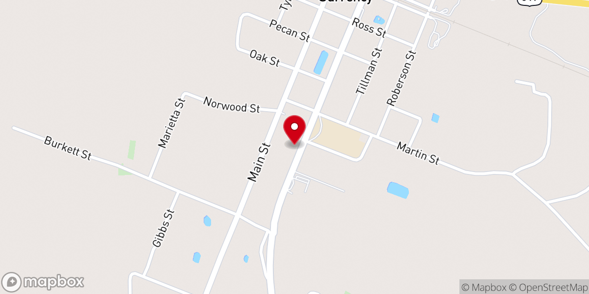Map showing location of Surrency Evangelistic Church