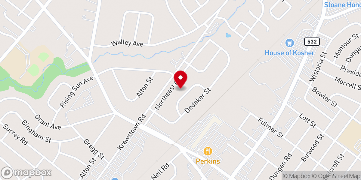 Map showing location of Philadelphia Shalem Assembly of God