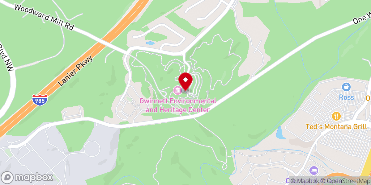 Map showing location of Gwinnett Environmental and Heritage Center