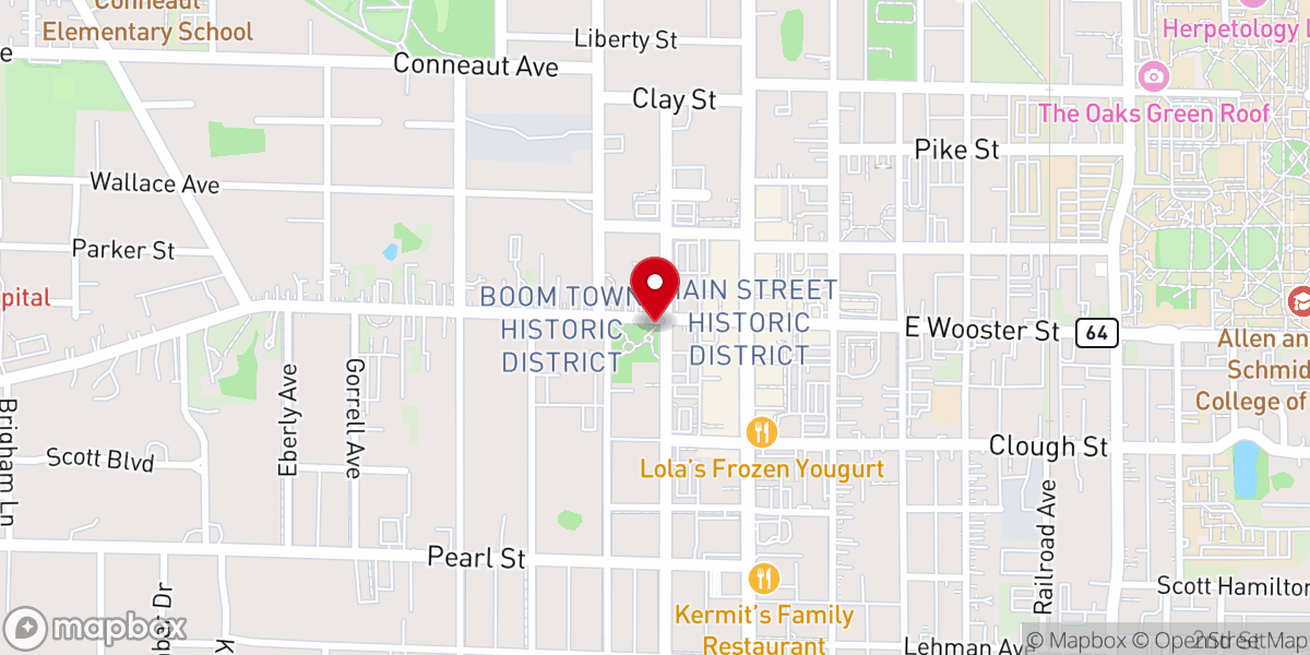 Map showing location of Wooster Green
