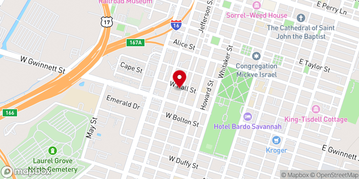 Map showing location of First Saint Peters Baptist Church