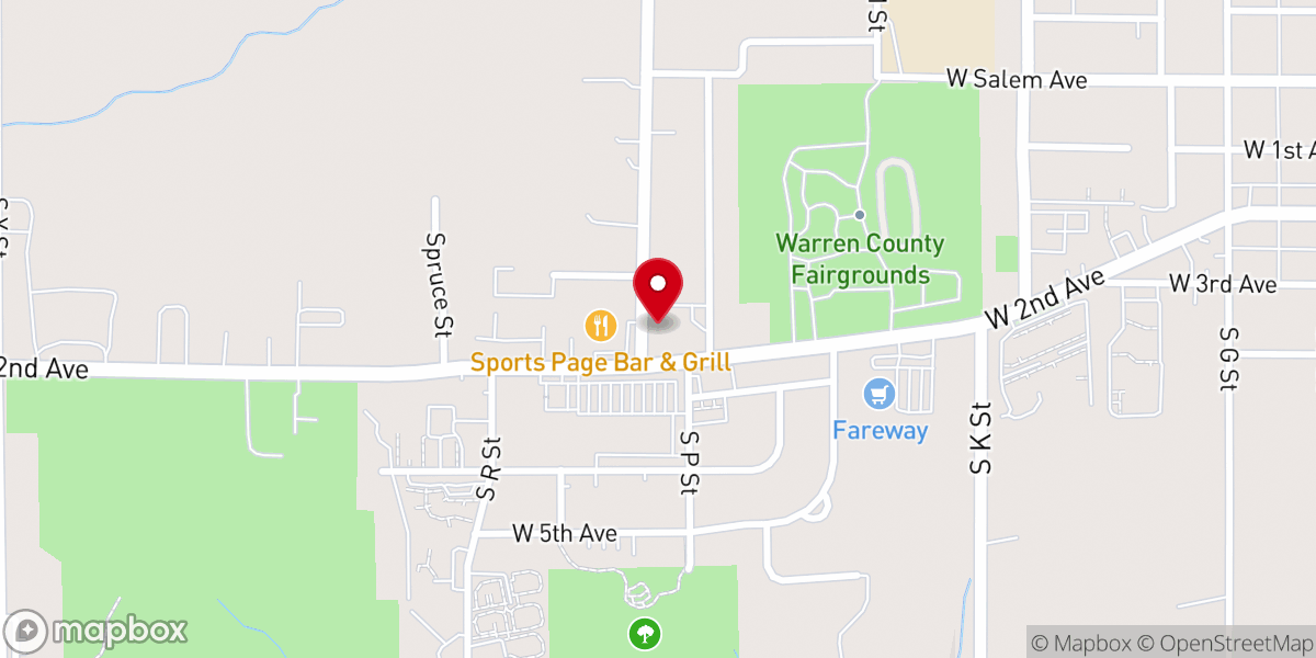 Map showing location of Fireside Bistro