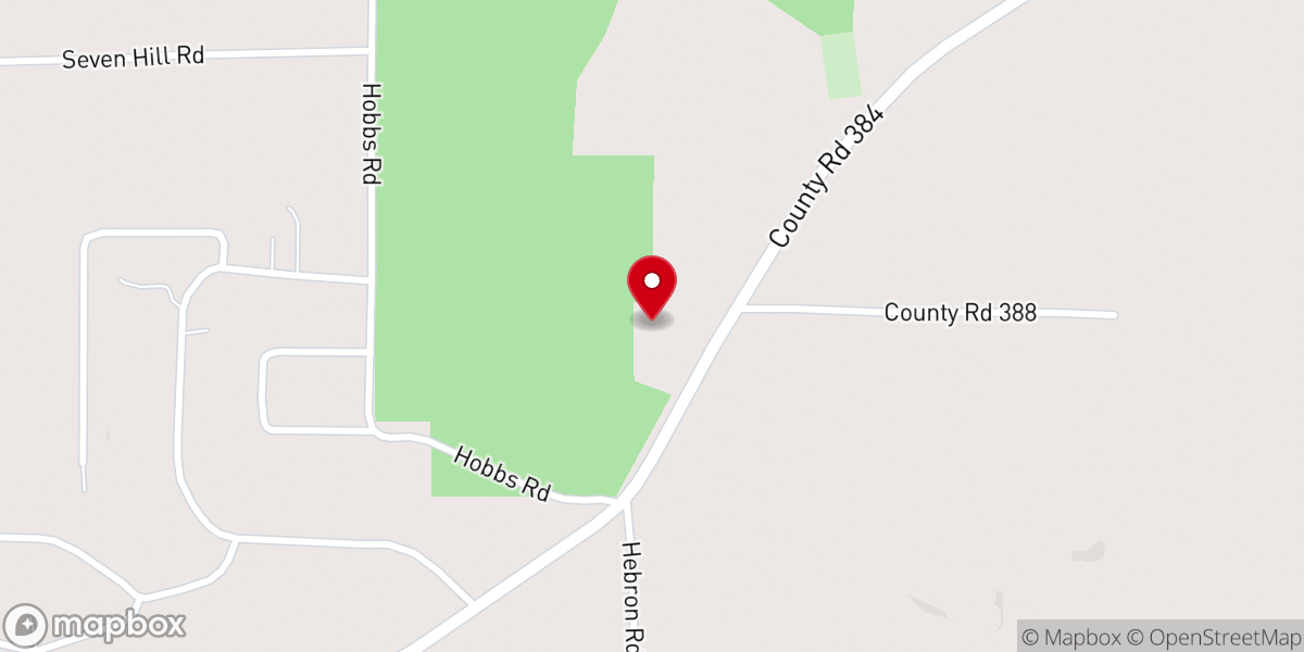 Map showing location of Hebron Baptist Church