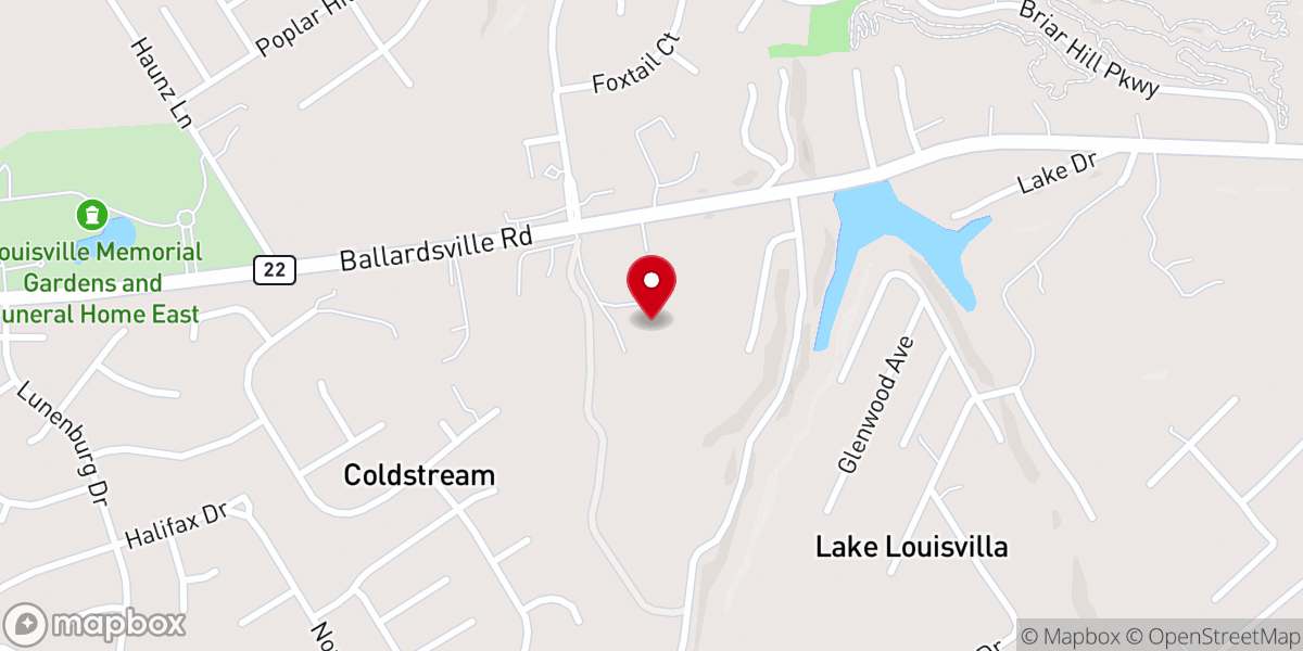 Map showing location of Kenwood Baptist Church