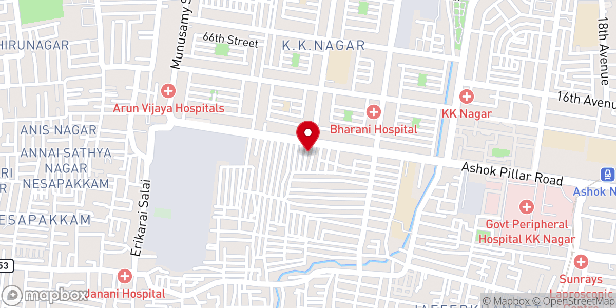 Map showing location of TPM Church, MGR Nagar