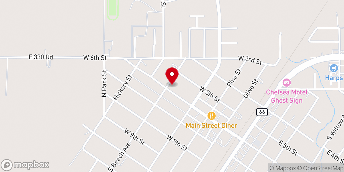 Map showing location of First Methodist Church of Chelsea