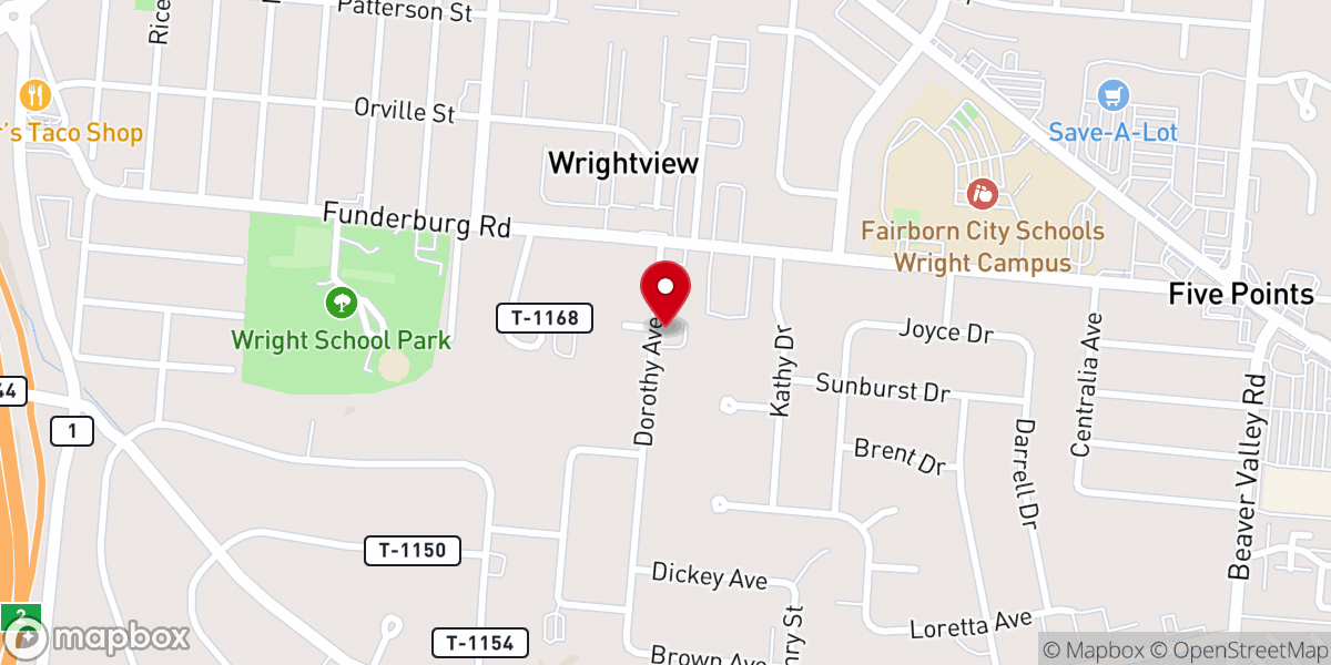 Map showing location of Fairborn Church of Christ
