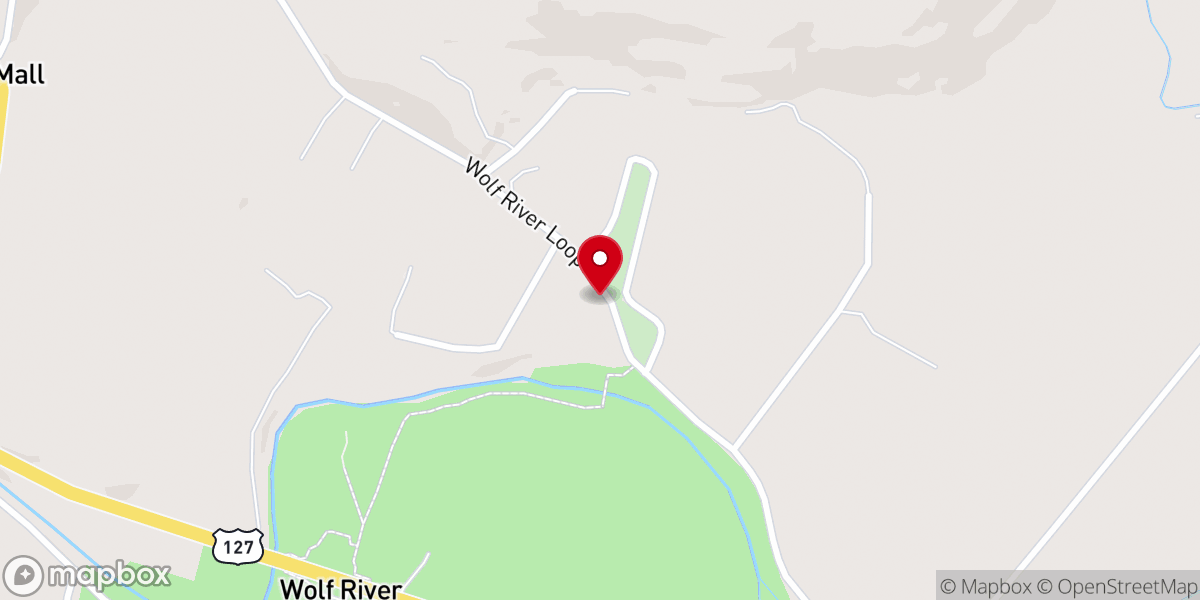 Map showing location of Wolf River Church
