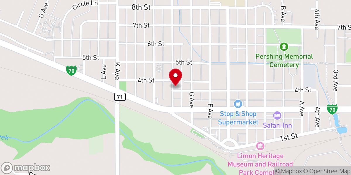 Map showing location of Zion Evangelical Lutheran Church