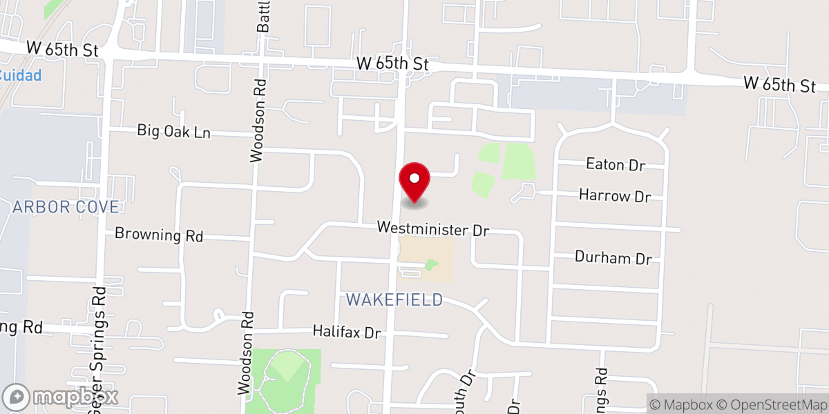 Map showing location of Lancaster Road Baptist Church