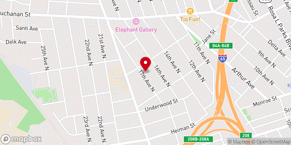 Map showing location of Westwood Baptist Church University Center