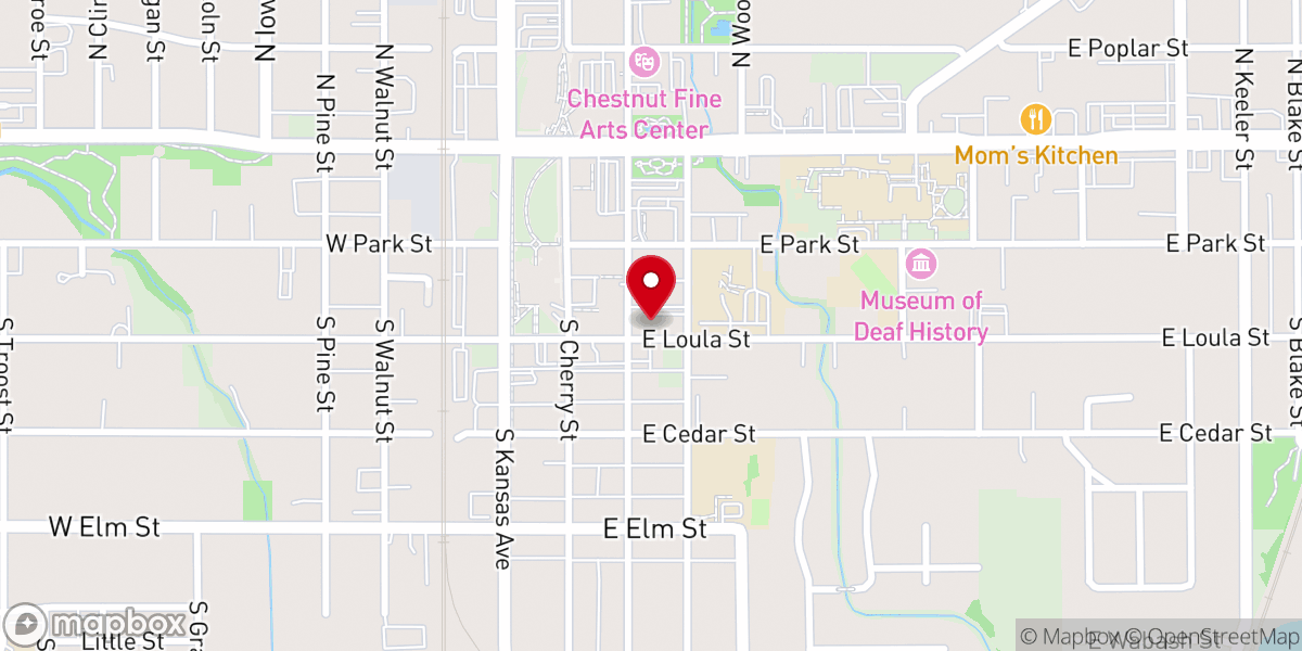 Map showing location of First Christian Church-Olathe
