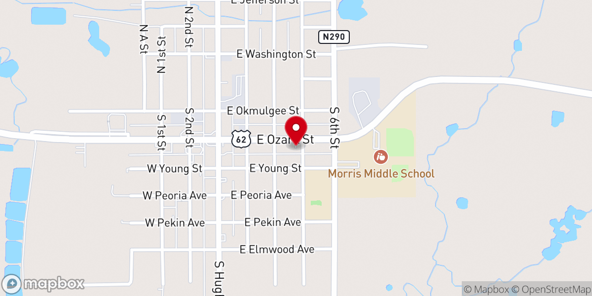 Map showing location of Morris Community of Christ
