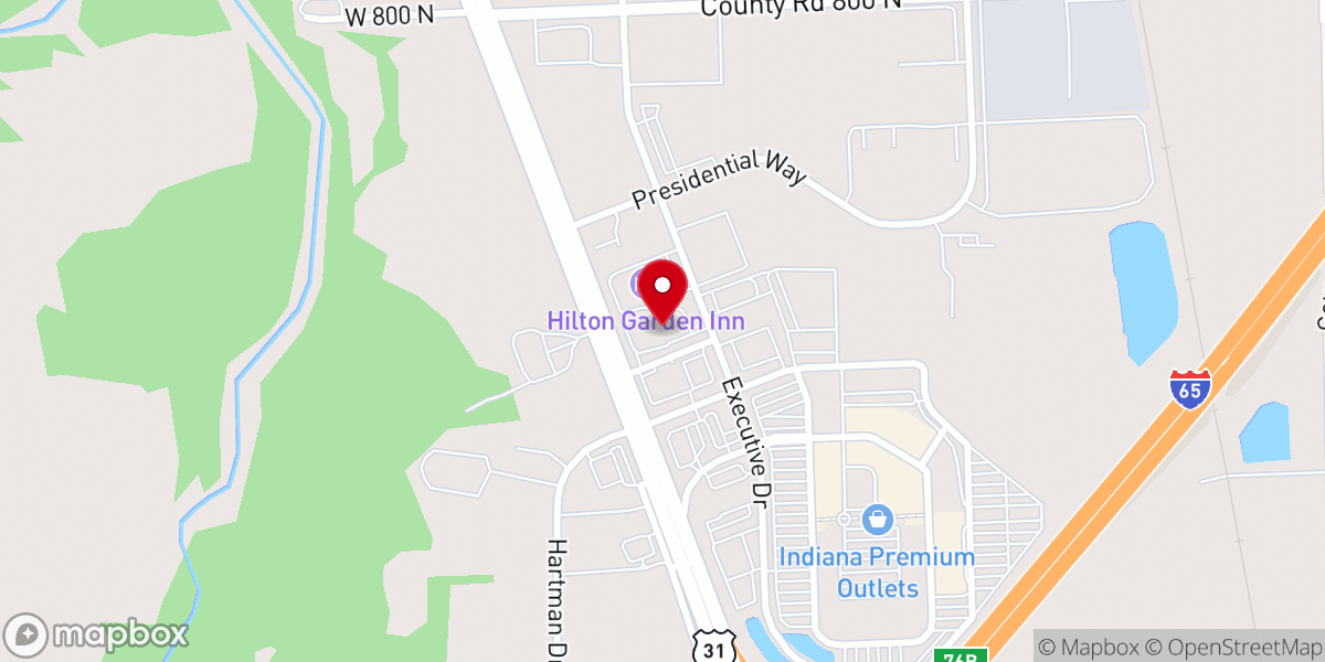 Map showing location of Hampton Inn Columbus/Taylorsville/Edinburgh