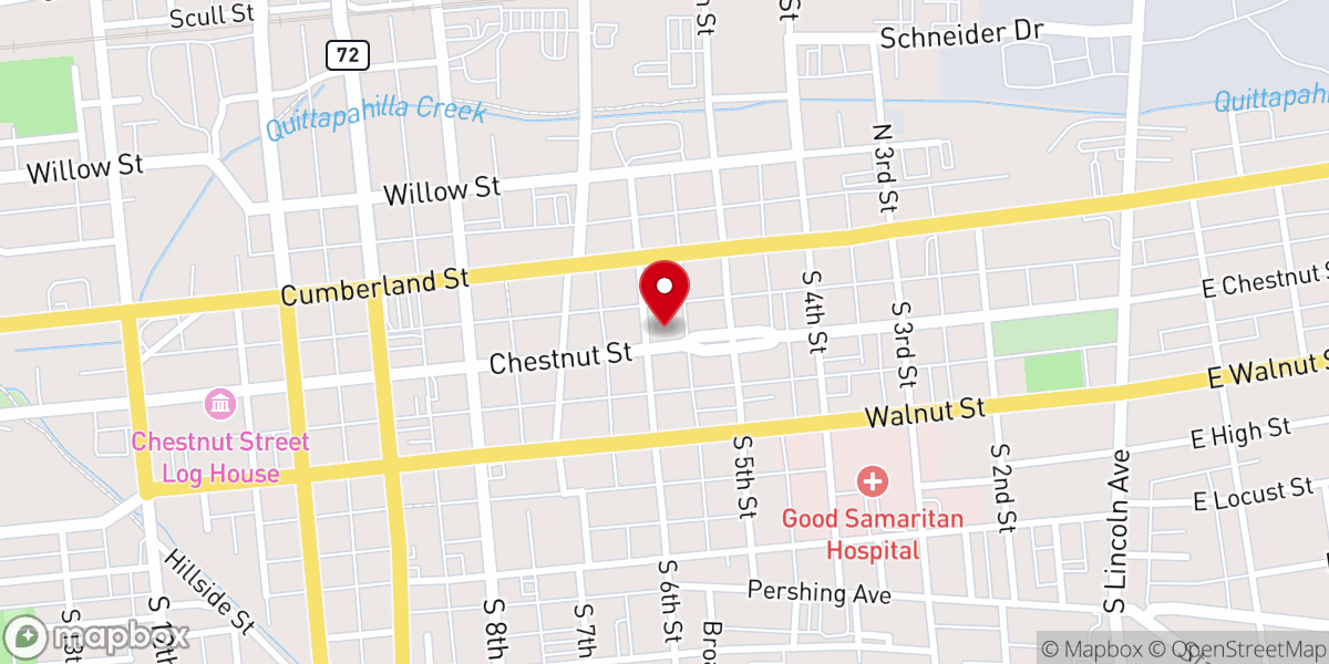Map showing location of St Luke's Episcopal Church