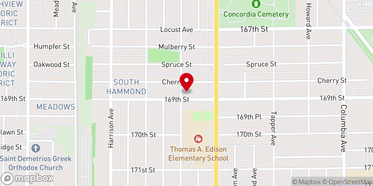 Map showing location of Zion Holiness Pentecostal Church