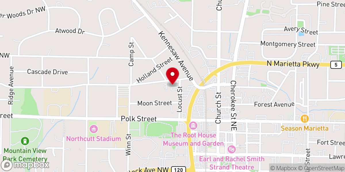 Map showing location of Maple Avenue United Methodist Church
