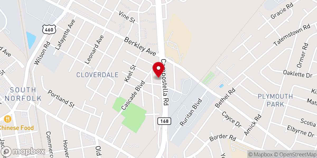 Map showing location of Bethel Apostolic Church
