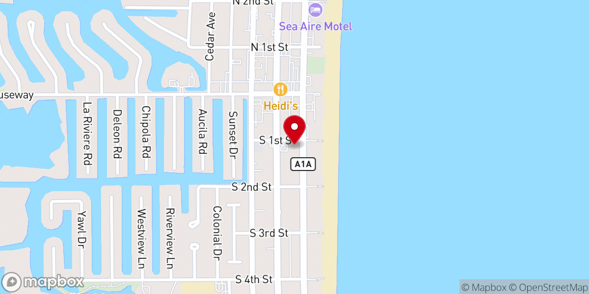 Map showing location of Cocoa Beach Community Church Memorial Garden