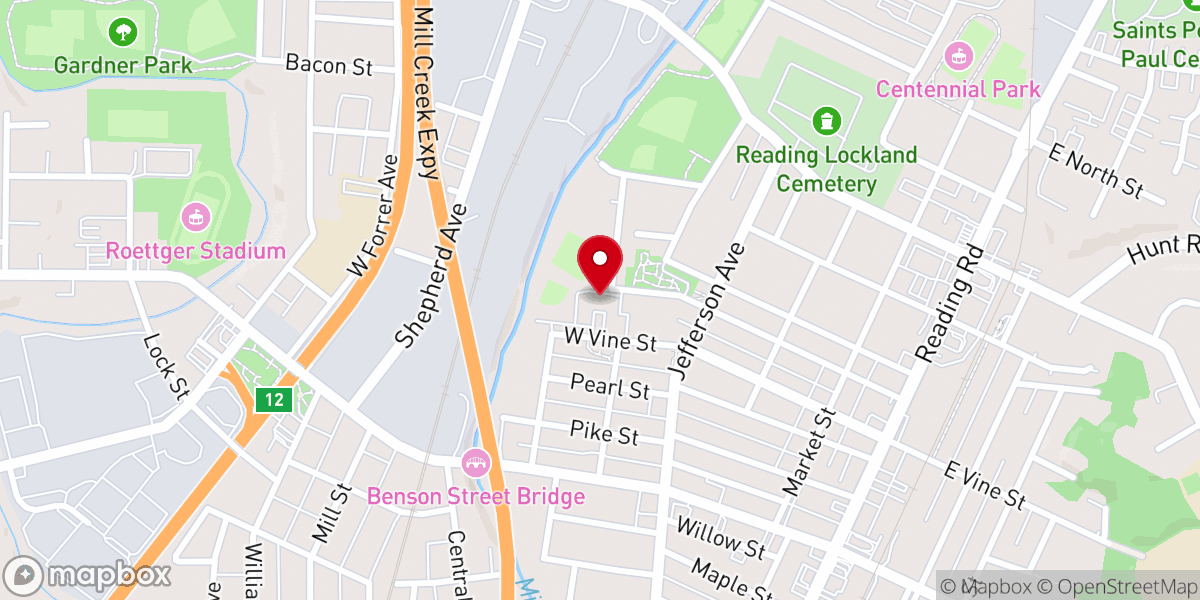 Map showing location of Saints Peter and Paul Catholic Church