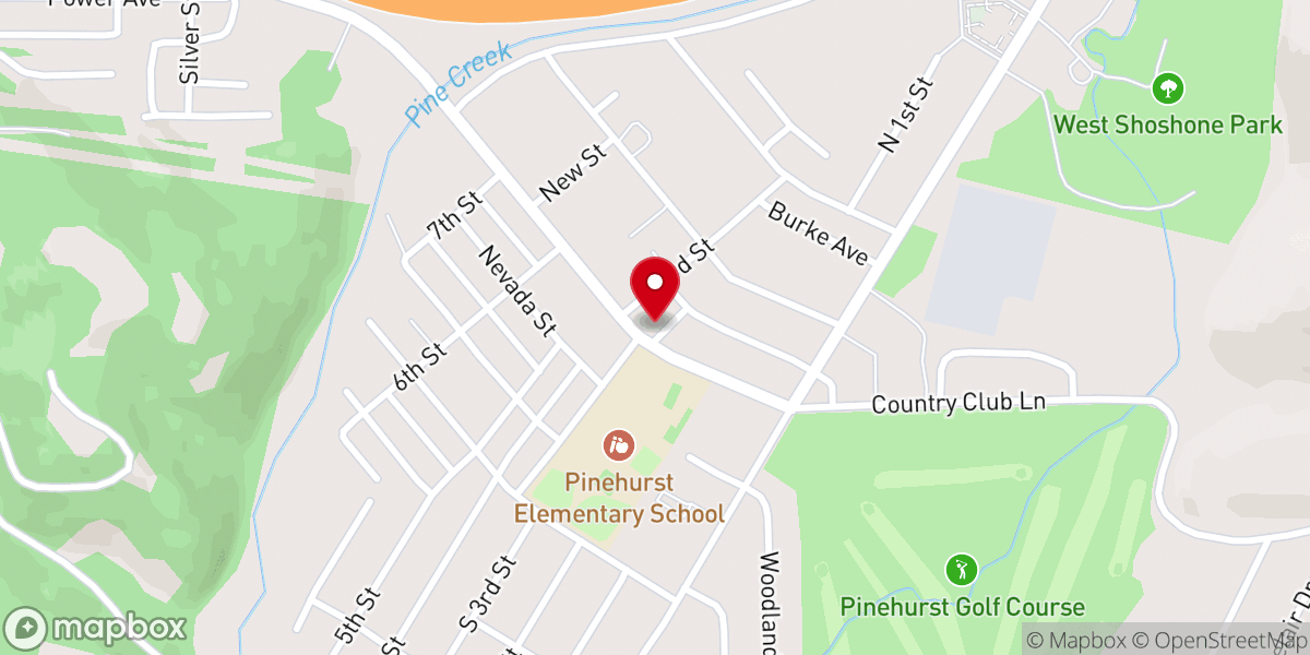 Map showing location of Pinehurst Community Bible Church