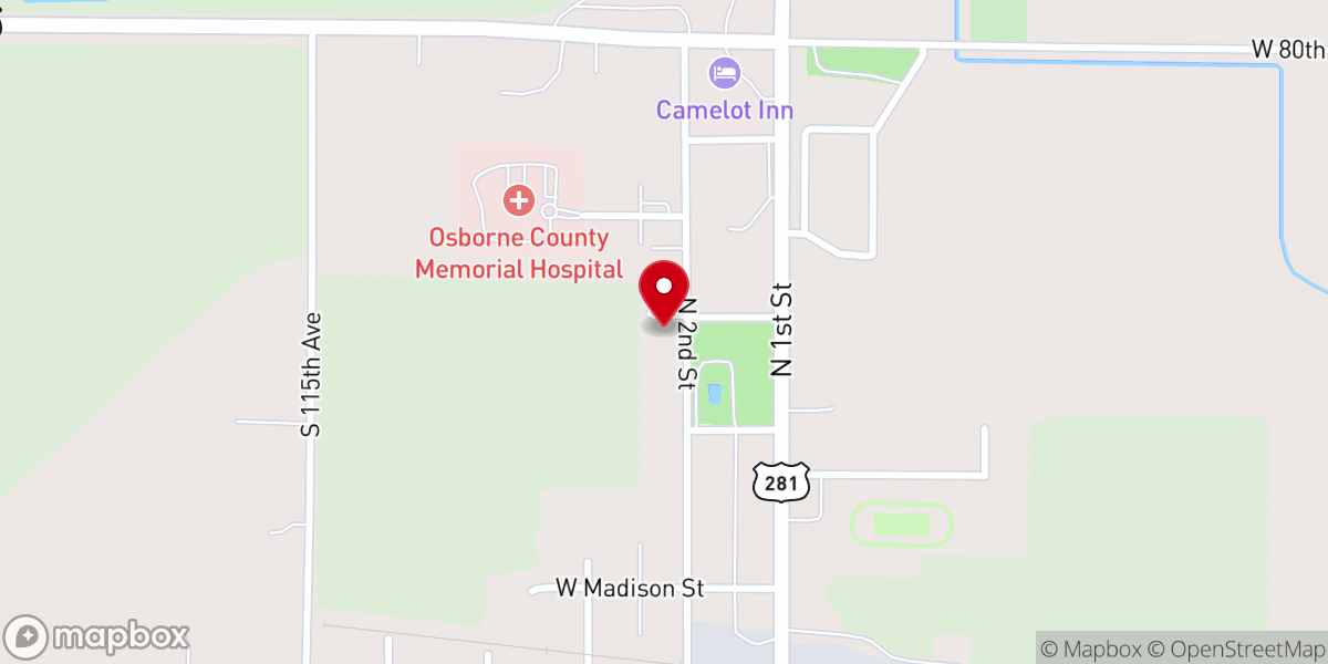 Map showing location of Faith Lutheran Church