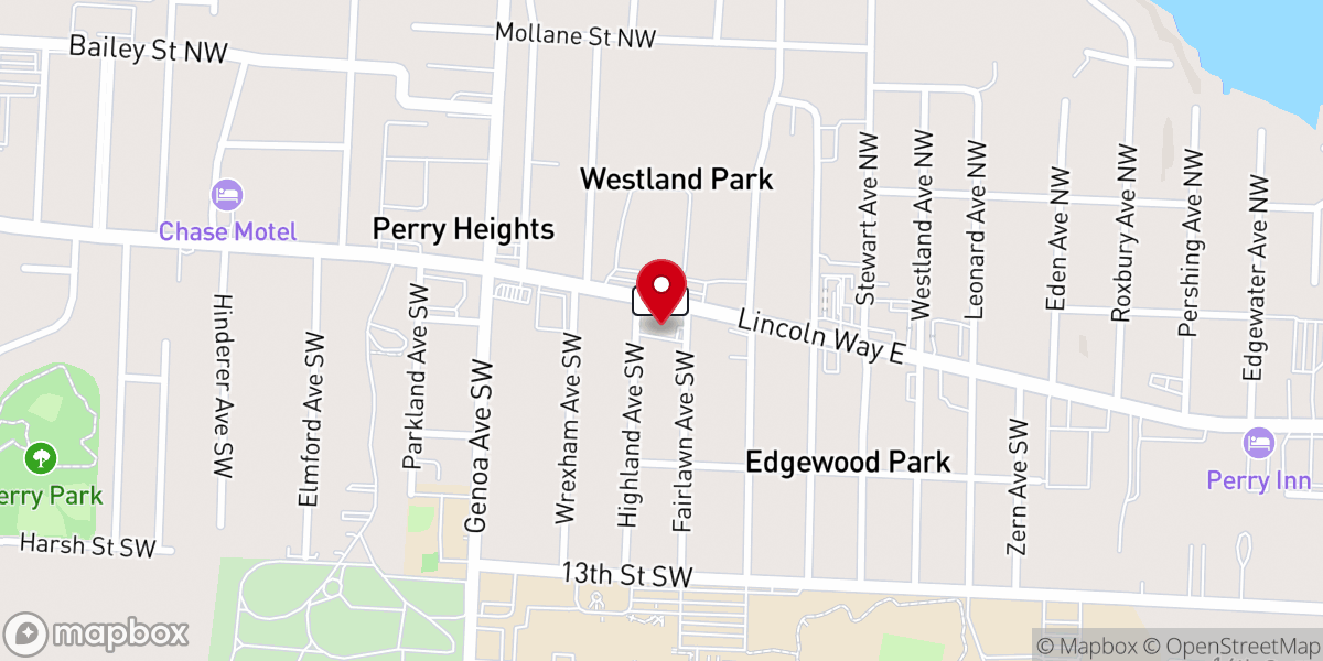 Map showing location of Trinity United Methodist Church