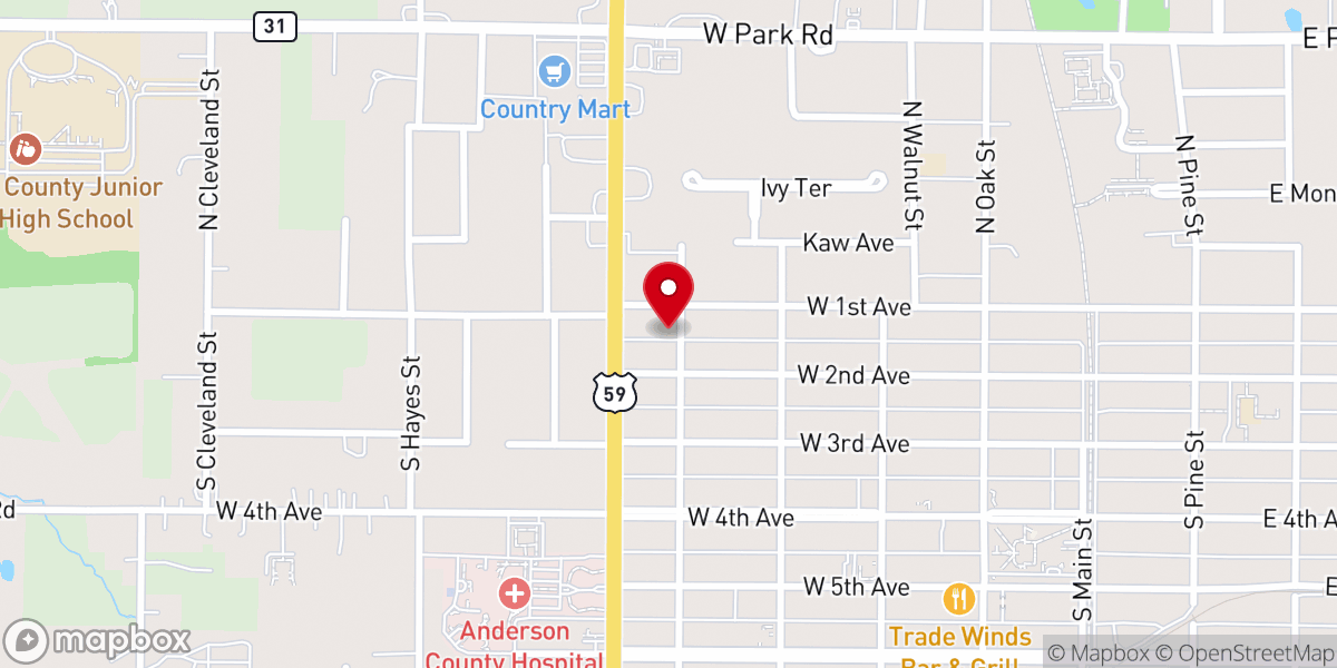 Map showing location of Church-The Nazarene Parsonage