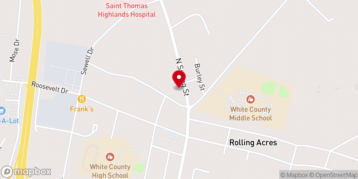 Map showing location of North Sparta Church of God