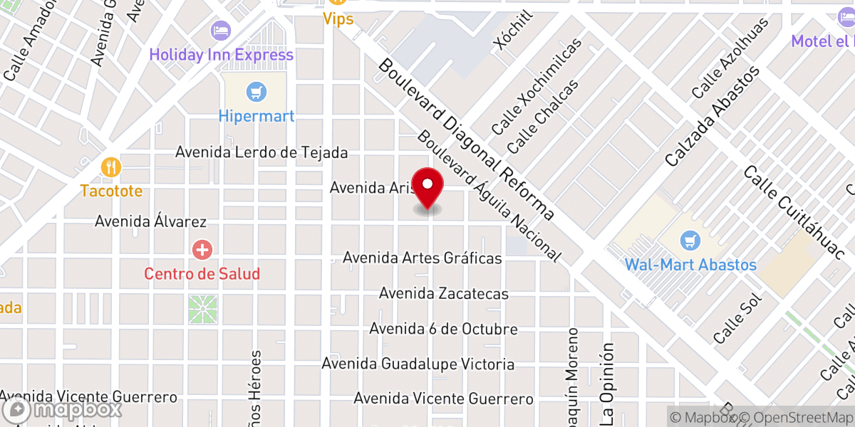 Map showing location of Oasis De Fe
