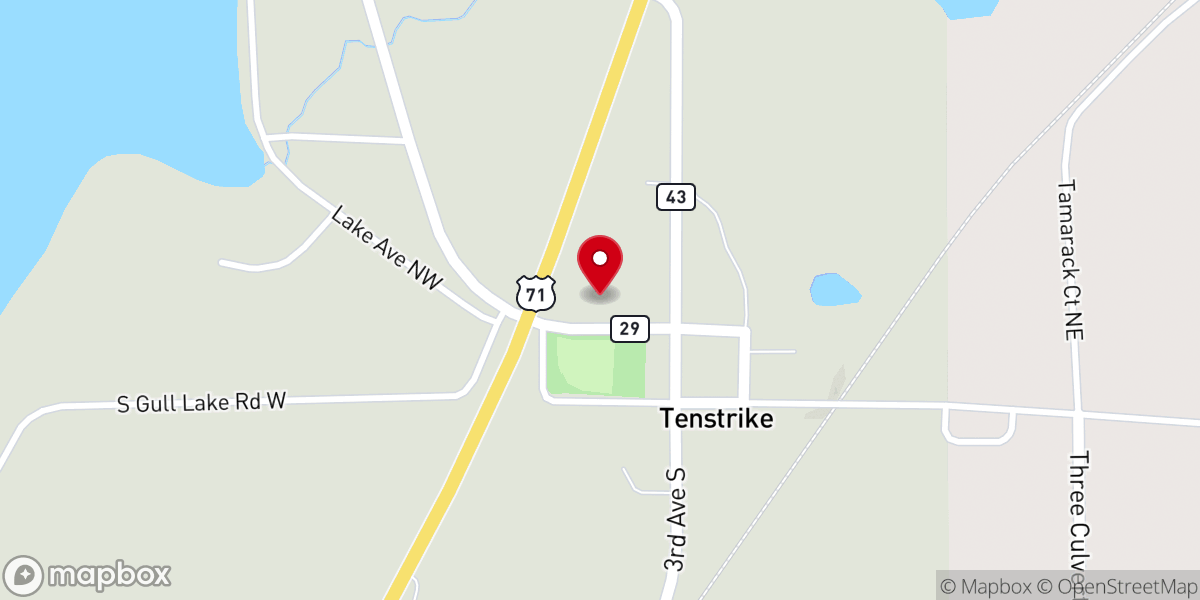Map showing location of Tenstrike Community Church