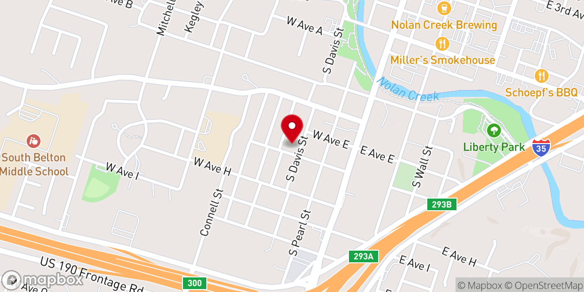Map showing location of Texas Christ Fellowship