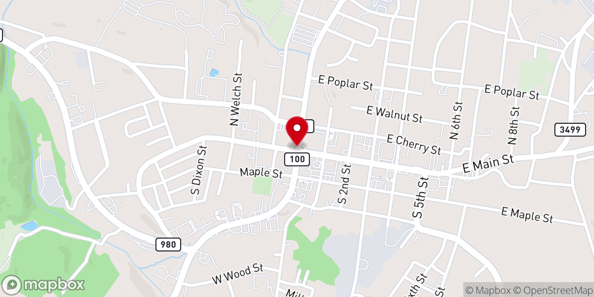 Map showing location of New Hope Baptist Church