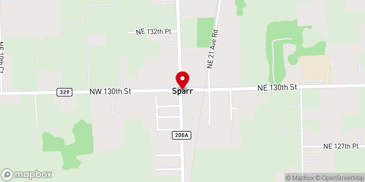 Map showing location of Sparr
