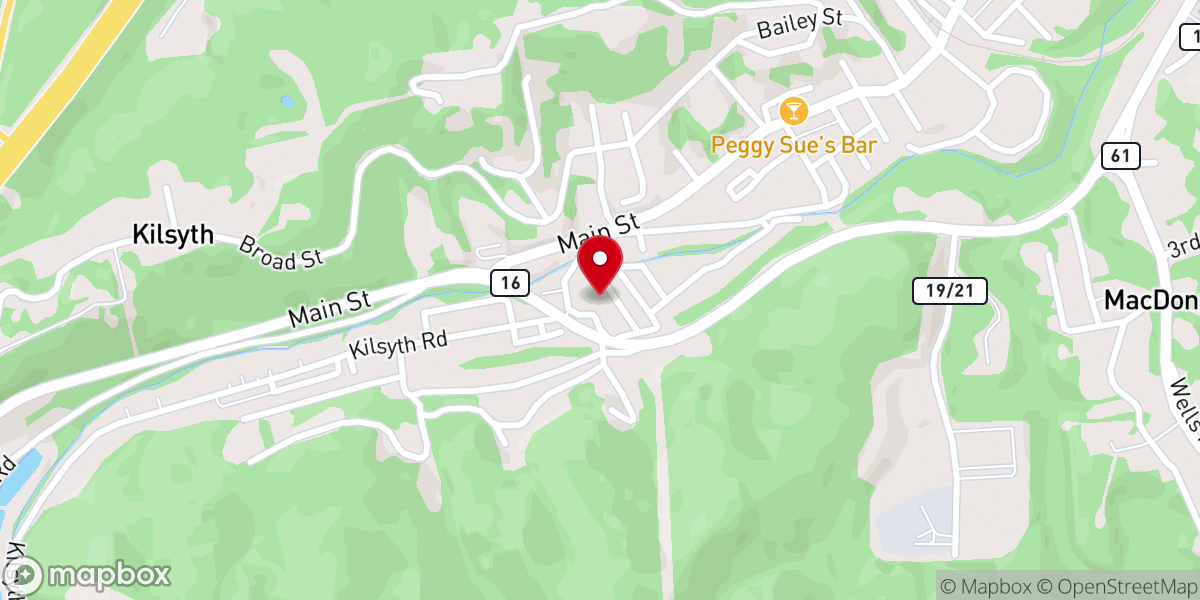 Map showing location of Kilsyth Baptist Church