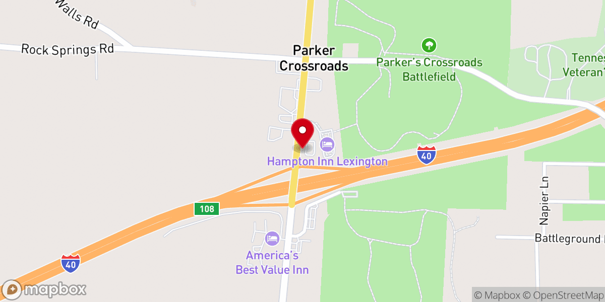 Map showing location of Hampton Inn Lexington