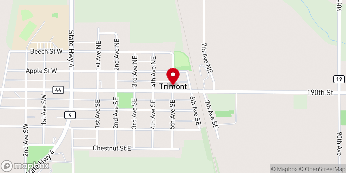 Map showing location of Trimont