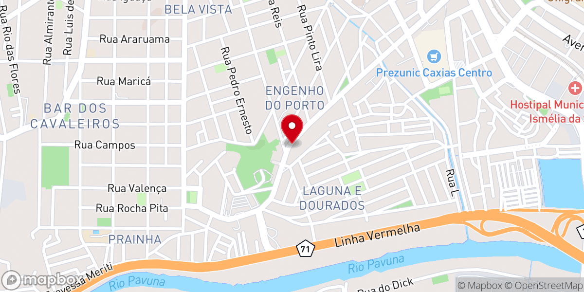 Map showing location of Igreja Cara de Leão Duque de Caxias