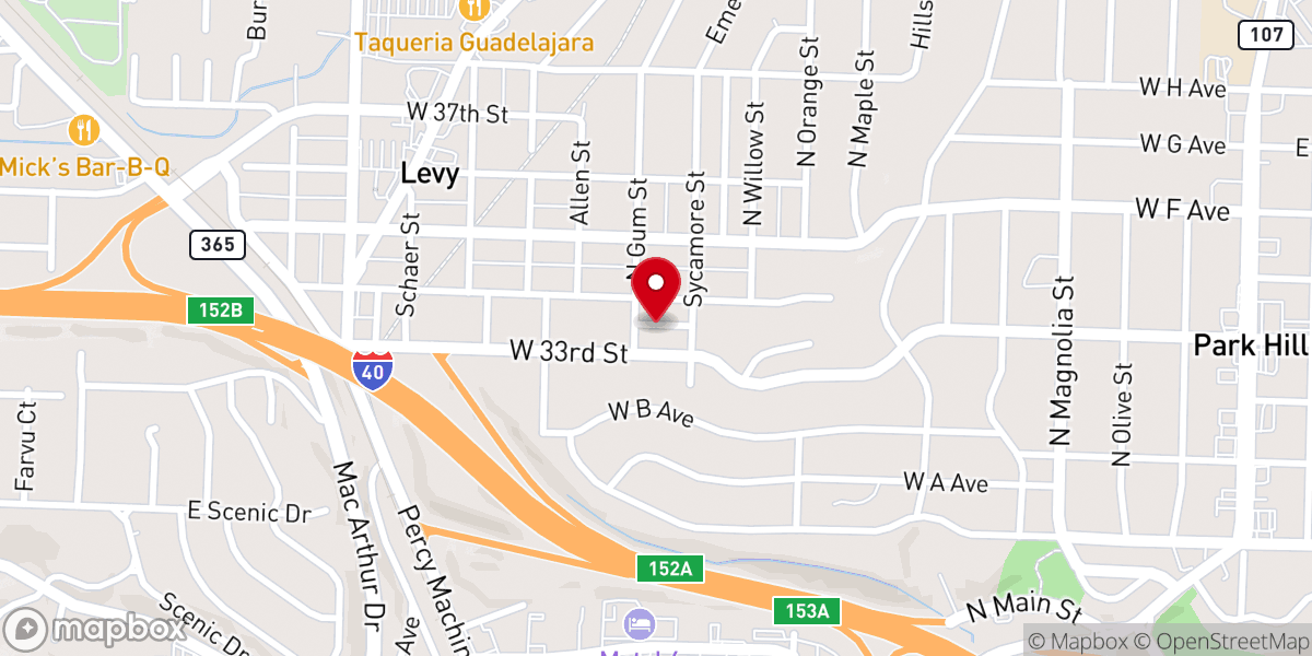 Map showing location of Community Bible Church