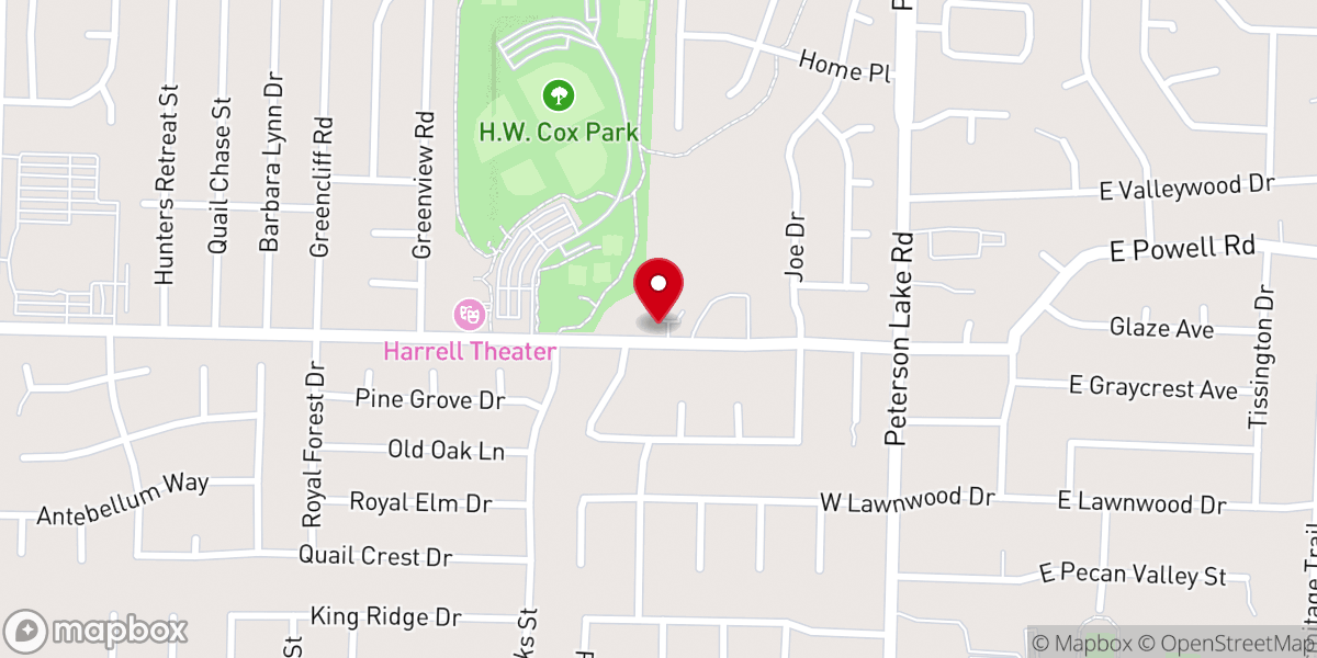 Map showing location of Powell Rd Church of Christ