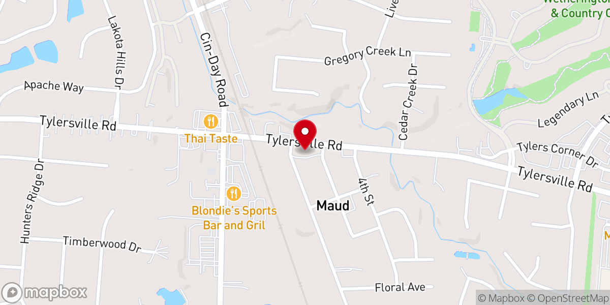 Map showing location of Turningpoint Church