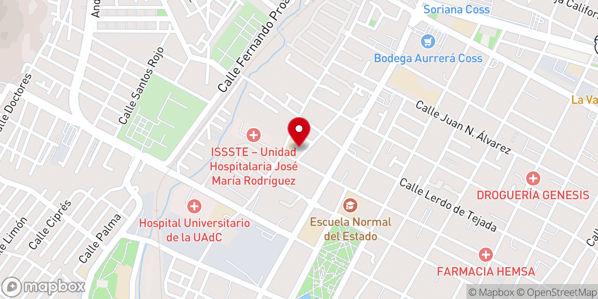 Map showing location of Iglesia Del Santuario de Guadalupe